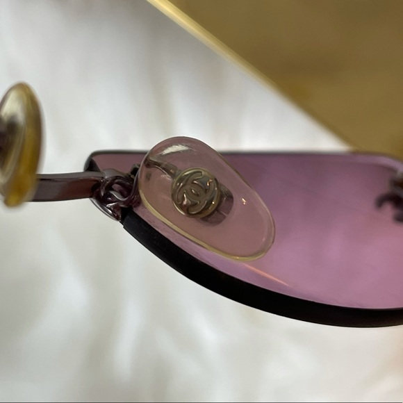 SOLD💜CHANEL Purple Tinted CC Rimless Sunglasses 4002 - Picture 11 of 12